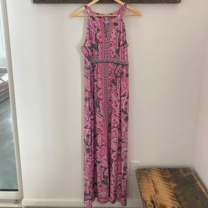 INC International Concepts pink & grey maxi dress